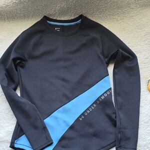 Under Armour Womens Long Sleeve Compression - Black and Blue Shirt